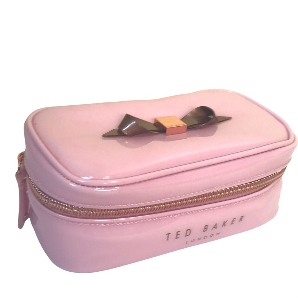 Ted Baker London Bow Jewellery Case Travel Makeup Organizer Rose Gold Pink Train